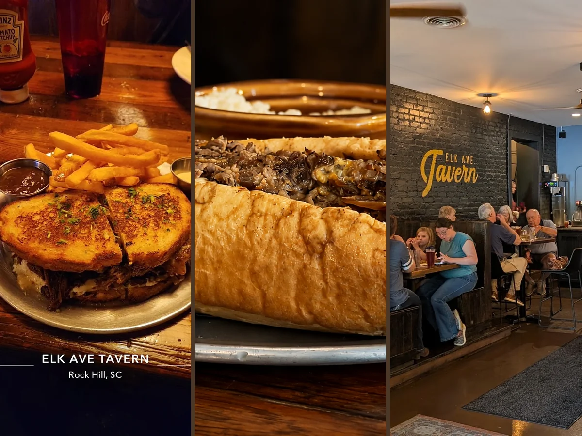 Casual bar seating with food served at the counter.